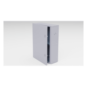 Gabinete para instalación de 2 Baterías , Fabricado en Lámina Galvanizada, Accesorios para poste (No incluidos)