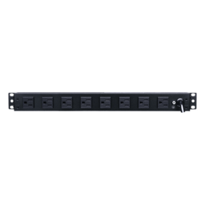 PDU Básico de Montaje en Rack, Con 10 Salidas NEMA 5-15R y Protección Contra Sobretensiones, Enchufe de Entrada NEMA 5-15P, de 19in, 1UR, 15 Amp, 120 Vca