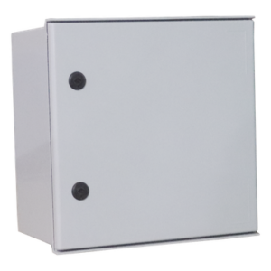 Gabinete de Poliéster IP65 Uso en Intemperie (400 x 400 x 200 mm) con Placa Trasera Interior de Plástico (Incluye Chapa y Llave).