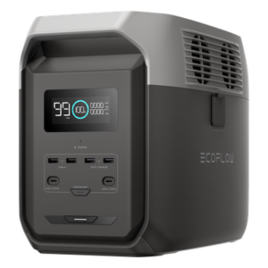 Estación de Energía Portátil Delta 3 1536Wh Litio LFP / 6 AC 1800 W (Max. 3600W) / 2 USB-C 100W / Capacidad para Aumentar Respaldo / Cargador de Coche 10A a 12.6V / Conectividad WiFi y Bluetooth (App) / Carga Solar 500W Max.