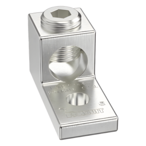 Terminal tipo Lengüeta Recta de Aluminio con Agujero 1/4", y Barril para Cable #14 - 2/0 AWG