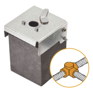 Conector Tipo T de Latón / Cable 50-70 mm² (1/0-2/0 AWG) / Alta Conductividad / Resistente a Corrosión / Unión Segura