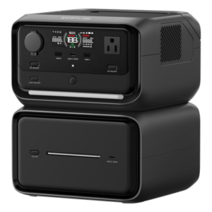EcoFlow River 3 | Estación de Energía Portátil 858Wh Litio LFP / 2 AC 300 W (Max. 550W) / 1 USB-C 100W / 2 USB -A 12W / Cargador de Coche 8A a 12 o 24V / Conectividad WiFi y Bluetooth (App) / Carga Solar 110W Max.