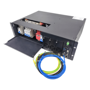 Rectificador de Energía AC 110 Vac / –48 V de Alta Eficiencia, 90 A y 5400 W, 3 UR para Telecomunicaciones como equipos OLTs Modulares / Cargador de Baterias de Litio