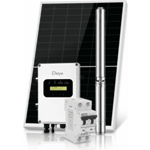 Kit de Bombeo Solar 800W (1 HP) / Bomba Sumergible con Controlador Integrado 60-220V CD / 2 Módulos Solares 540W / Interruptor Termomagnético 2P 20A 800V CC / Protector de Descargas Atmosféricas / Gabinete IP66