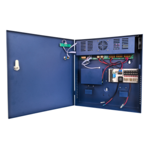 Fuente de poder profesional PoE (Power over Ethernet) de 8 puertos con capacidad total de 360W, diseñada específicamente para sistemas de videovigilancia CCTV y control de acceso.