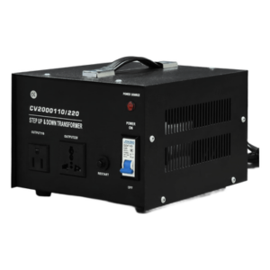 Transformador con doble función bidireccional : eleva o reduce el voltaje entre 110 Vca y 220 Vca