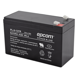 Batería 12 Vcc / 9 Ah / UL / Tecnología AGM-VRLA / Retardante a la flama / Para uso en equipo electrónico Alarmas de intrusión / Incendio/ Control de acceso / Video Vigilancia / Terminales tipo F1 / Cargador recomendado CHR-80.