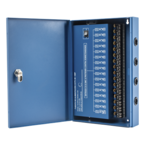 Fuente de Poder Profesional HEAVY DUTY @ 20 Amperes / 16 Canales / Hasta 1.25A por Salida / Ajuste Independiente de 11 a 15 Vcc por Salida / Protección Contra Sobrecargas / Filtro de Ruido Especial para Cámaras 4K.