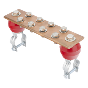 Barra Unión Torre 1000A / Cobre 100% / Compatible STZ30-45 / Aisladores Rojos / EIA-TIA-BICSI / TMGB-TGB