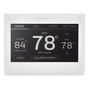 Termostato Wi-Fi con pantalla táctil a color, control remoto vía app, compatible con sistemas convencionales o bomba de calor, uso residencial y comercial ligero