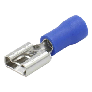 Terminal tipo hembra aislada 0.250 / 16 - 14 AWG / Azúl / Para baterías con terminal F1 / Paquete de 25 piezas.