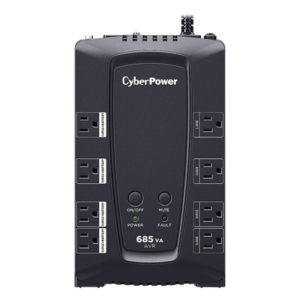 UPS de 685 VA/390 W, Topología Línea Interactiva, Entrada 120 Vca NEMA 5-15P, Tipo Gabinete Compacto, Con 8 Tomas NEMA 5-15R