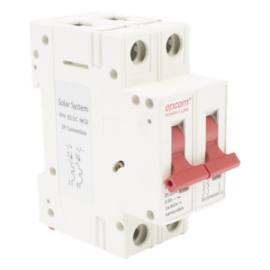 Protección Térmica/ Interruptor 2P, 20 A,  Corriente Directa  800 Vcc para Aplicación Fotovoltaica Montaje Riel DIN