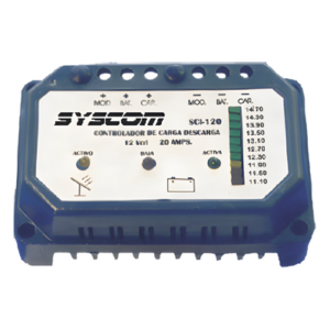 Controlador de Carga y Descarga para Sistemas Solares 20 A, 24 Vcc.