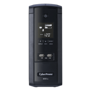 UPS Inteligente LCD / 850 VA / 510 W / Línea Interactiva con AVR / Onda Senoidal Simulada / 10 Tomas NEMA 5-15R / Protección Ethernet y Coaxial / 2 Puertos USB de Carga / Certificación ENERGY STAR
