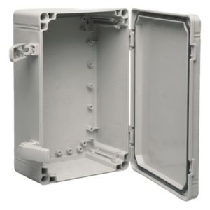 Gabinete QLine I Tipo 4X / 400 x 300 x 180 mm (15.75 x 11.81 x 7.09 in) / ABS / IP66 / Tapa Opaca con Tornillos / Montaje 380 x 280 mm / Gris RAL 7035