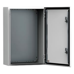 Gabinete de Uso Exterior MAS 500 x 400 x 210 mm NEMA 4/12/13; IP66; IK10 de Acero Dulce 1.5 mm con Platina de Montaje Incluida Color Gris Claro