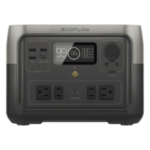 EcoFlow River 2 Max | Estación de Energía Portátil 512Wh Litio LFP / 4 AC 500 W (Max. 1000W) / 1 USB-C 100W / 3 USB -A 12W / Cargador de Coche 8A a 12 o 24V / Conectividad WiFi y Bluetooth (App) / Carga Solar 220W Max.