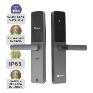 Cerradura Inteligente / Wi-Fi / Bluetooth / Códigos Temporales Para Visitantes / Lectura de Huella / Lectura de Tag / Contraseña / Botón para Timbrar / Apertura Remota / Alarma Anti-intrusión / No Requiere HUB