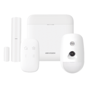 (AX PRO) KIT de Alarma AX PRO / Incluye: 1 Hub con bateria de respaldo / 1 Sensor PIR con Cámara / 1 Contacto Magnético / 1 Control Remoto / WiFi / Compatible con Hik-Connect P2P
