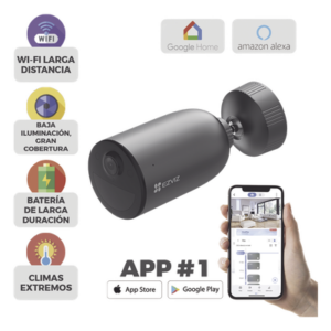 Cámara IP Inalámbrica Con Batería Recargable (Cero Cables) / 2K (3 Megapixel) / Micro SD / Detección Humana / Colores en Oscuridad / Sirena y Estrobo / 15 Mts IR / 15 Mts Luz Blanca / Exterior