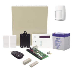 Kit de panel de alarma VISTA-48 con teclado-receptor 6160RF, sensor de movimiento y contactos inalámbricos, y control remoto