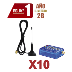 KIt de 10 Comunicadores de Alarma MINI012G con Antena 2G / Incluyen 1 Año de Cobertura / Aplicación Gratuita / Cero Configuración / Compatible Honeywell/DSC/CROW/PIMA