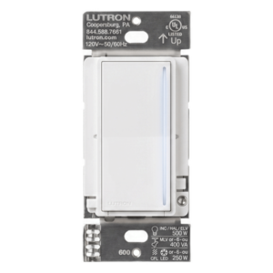 Atenuador de pared táctil Sunnata Pro LED+ con barra de luz, 250 W LED o 500 W incandescente a 120 V, requiere neutro, color blanco brillante, para sistema RadioRA 3