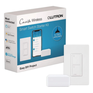 Kit de inicio Caseta Wireless con hub Smart Bridge, interruptor on/off inteligente de 5 A con neutro y placa Claro, control por app y asistentes de voz