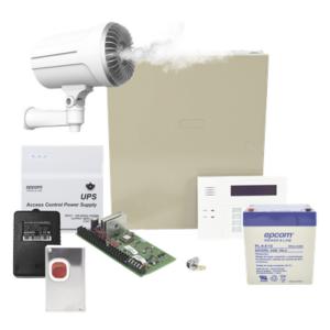 Kit de panel de alarma con generador de niebla de seguridad para disuasión de intrusos