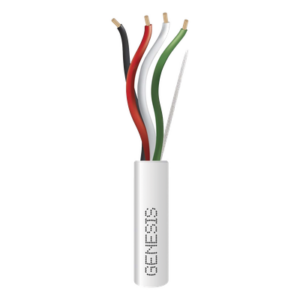 Bobina de 305 Metros (1000 Pies) / Cable de Cobre / 4 x 18 AWG / Riser / Color Blanco / Para Aplicaciones de Alarmas de Intrusión/Control de Acceso/ Automatización / Interfonos y Tv Porteros