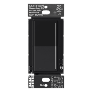Atenuador de pared táctil Sunnata Pro LED+ con barra de luz, 250 W LED o 500 W incandescente a 120 V, requiere neutro, color negro Midnight satinado, para sistema RadioRA 3