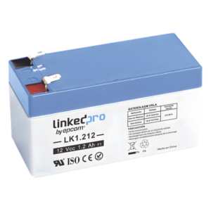 Batería de respaldo 12V | 1.2 Ah | AGM | Especial para seguridad electrónica | UPS | Sistemas de Emergencia | Vida útil 5 años | Terminales F1 + Adaptador F2