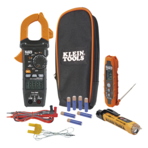 Kit de Prueba Eléctrica HVAC para Aire Acondicionado, Calefacción, Minisplits, etc. Medición de Voltaje CA/CC, Resistencia, Frecuencia, Capacitancia, Diodos, Temperatura, Ciclo, Micro Amperios CC.