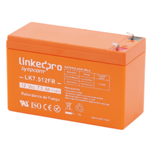 Batería de respaldo 12 V | 7.5 Ah | AGM | Certificada UL94-V0 Retardante a la Flama | Especial para Seguridad Electrónica | UPS | Sistemas de Emergencia | Vida útil 5 años | Terminales F1 + Adaptador F2