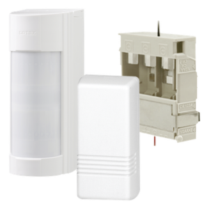 Kit Detector Inalámbrico para Exterior VXI-R / Transmisor Honeywell 5816 / Caja de Baterías RBB01 / 12 m / 90° / Dual PIR + Microondas / IP55