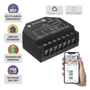 Relevador Wi-Fi Inteligente / 2 Salidas Para 2 Apagadores / Ideal Para Control de Iluminación / Control Remoto / Horarios Personalizados / Registro de Consumo / 110-240VCA