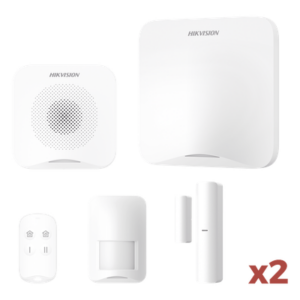 (AX HOME) KIT de Alarma AX HOME / Incluye: 1 Hub con batería de respaldo / 1 Llavero / 1 PIR / 2 Contactos Magnéticos / 1 Sirena / Wi-Fi / 3G/4G / Compatible con Hik-Connect P2P y Hik-Partner PRO