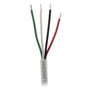 Bobina de 305 Metros (1000 Pies) / Alambre de Cobre 4 x 18 AWG / Color Blanco / CM / Para Sistemas de Seguridad y Alarmas