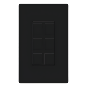 Marco de 6 puertos personalizable en campo para jacks modulares de red, coaxial, BNC y fibra óptica, color negro; placa de pared y conectores se venden por separado