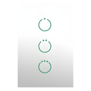 (ZWAVE) Interruptor On/Off panel táctil touch inalámbrico Zwave Plus 3 botones. Compatible con Hubitat HC8, Álula  M2M, otro