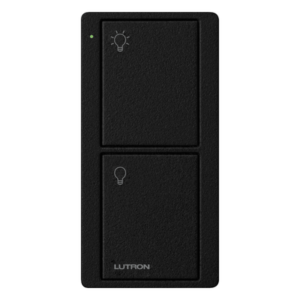Control Pico inalámbrico de 2 botones para encender y apagar iluminación en sistemas Lutron como Caseta Wireless y RadioRA 2, color Midnight satinado