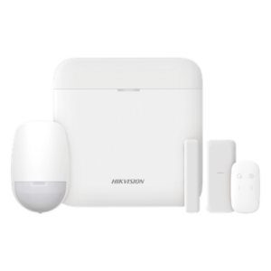 (AX PRO) KIT de Alarma AX PRO / Incluye: 1 Hub con bateria de respaldo / 1 Sensor PIR / 1 Contacto Magnético slim / 1 Control Remoto / WiFi / Compatible con Hik-Connect P2P