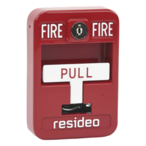 Estación manual de jalón contra incendio de acción simple, reset con llave, cumple ADA, carcasa de aluminio fundido