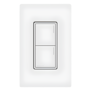 Teclado de pared Sunnata de 2 botones para escenas de luces, persianas y ventiladores, con barra luminosa ajustable, color blanco, para el sistema RadioRA 3