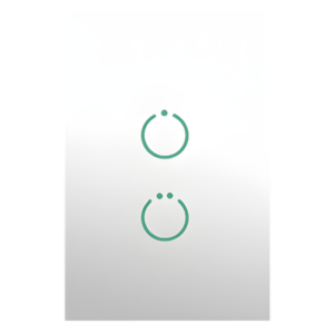 (ZWAVE) Interruptor On/Off panel táctil touch inalámbrico Zwave Plus 2 botones. No requiere cable neutro, Compatible con Hubitat HC8, Álula  M2M, otros