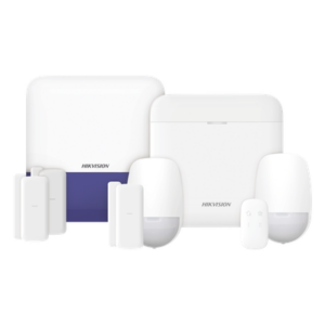 (AX PRO) KIT de Alarma AX PRO con GSM (3G/4G) / Incluye: 1 Hub con bateria de respaldo / 2 Sensores PIR / 3 Contactos Magnéticos mini / 1 Control Remoto / 1 Sirena Inalambrica Exterior  / WiFi / Compatible con Hik-Connect P2P