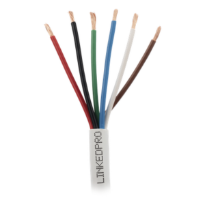 Bobina de 305 Metros (1000 Pies) / Alambre de cobre / 6 x 18 AWG / Color Blanco / CMR / Para Sistemas de Seguridad y Alarmas