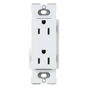 Tomacorriente dúplex Claro de 15 A, 125 V, estilo decorador de perfil delgado, color blanco